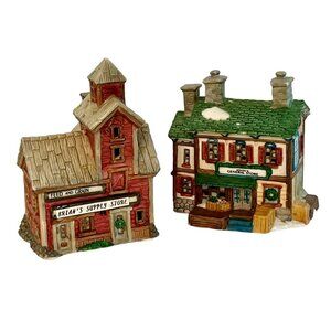 vintage 1994 Christmas Village Home Town America General Store and Supply Store